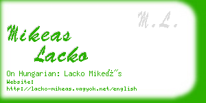 mikeas lacko business card